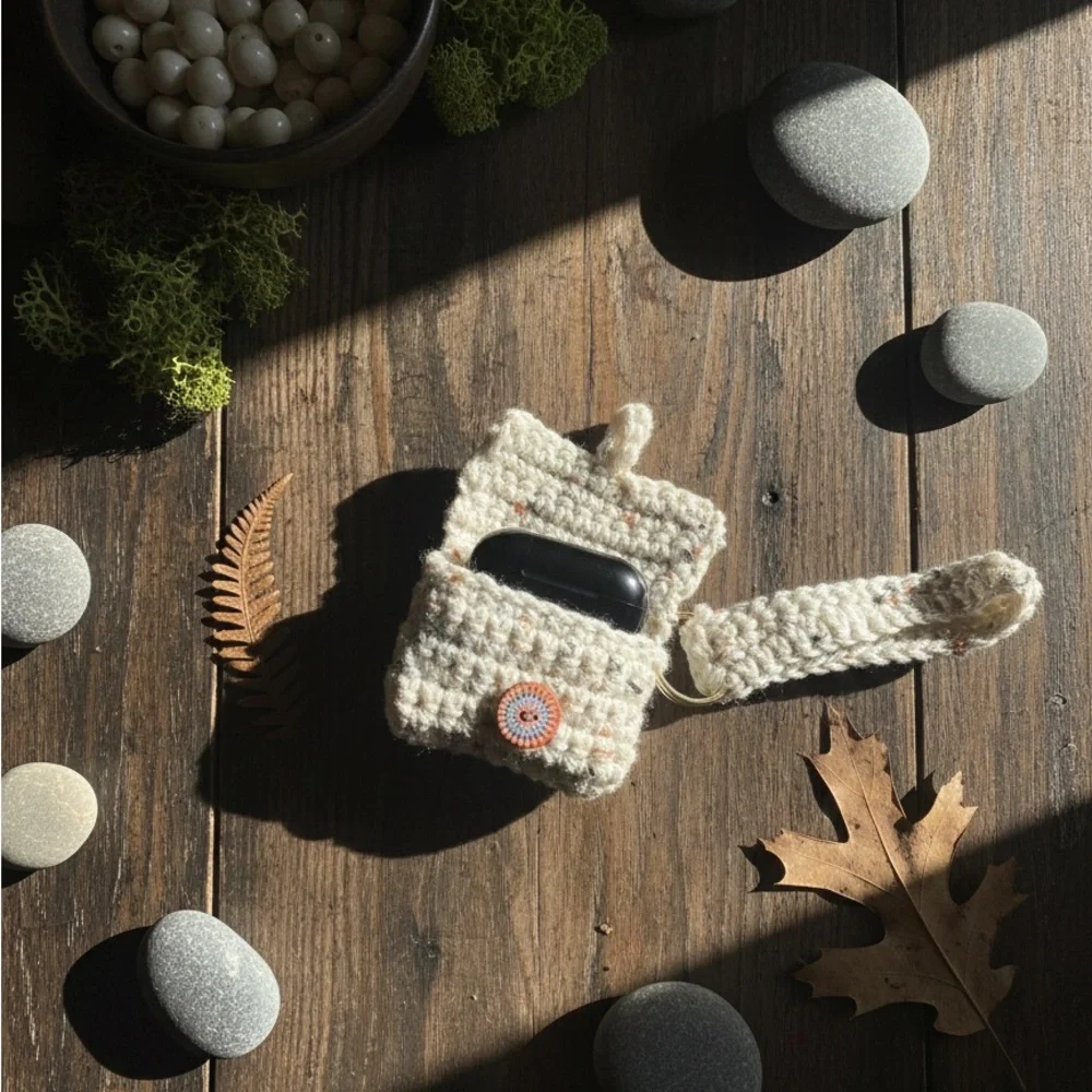 Handmade Crochet Tablet Case - Cream